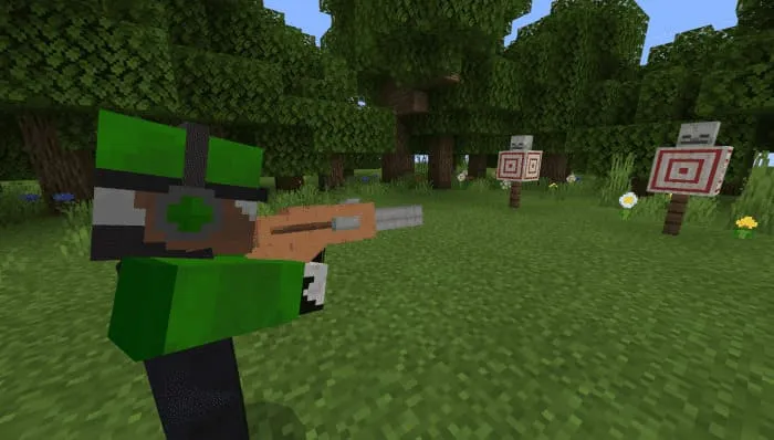 Shotgun on the side in Minecraft