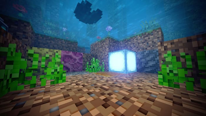 Вид на блоки под водой