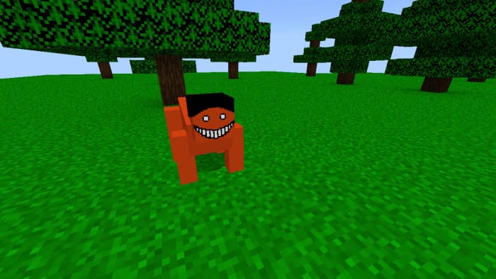 Smiling dog in Minecraft
