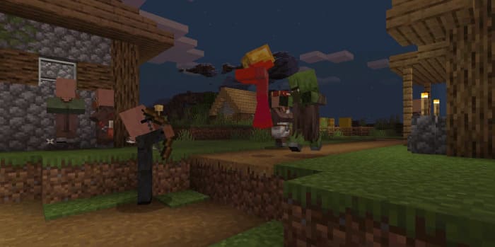 Villager agent shoots an arrow