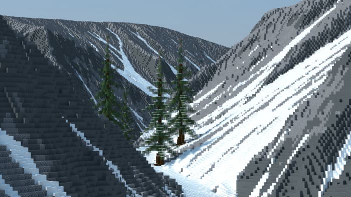 Mountain range in Minecraft