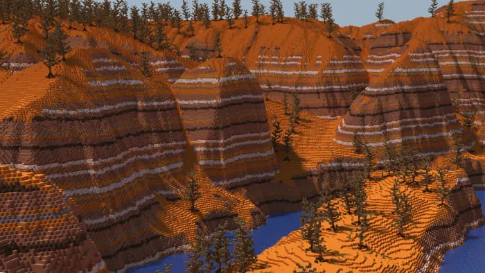 Trees, river and canyon