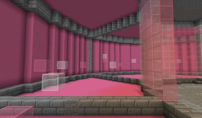 Паркур уровень с розовыми блоками
