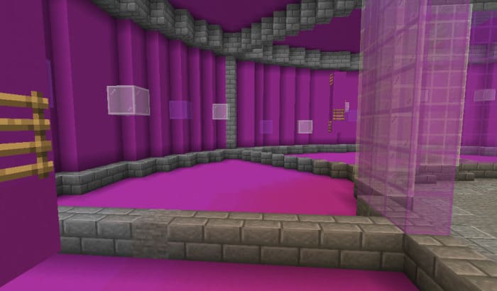 Паркур уровень с пурпурными блоками