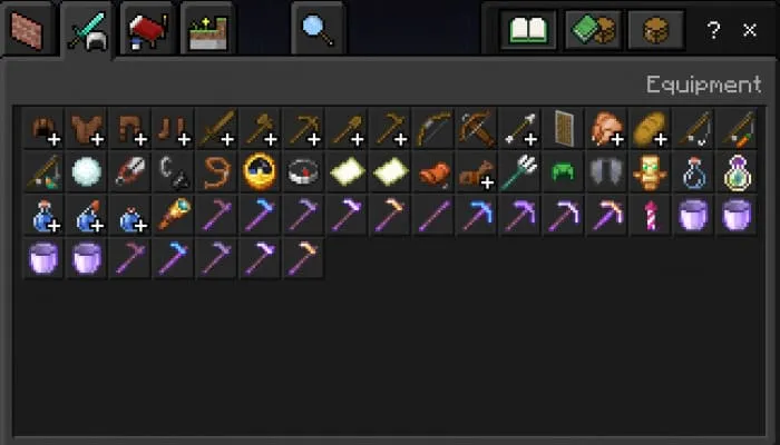 Tools in creative mode