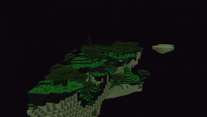 Islands of the new biome with forest