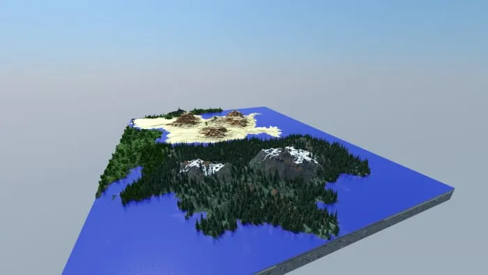 Side view of the map