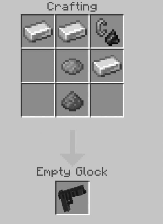 Glock pistol in Minecraft