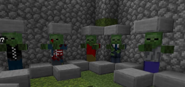 Ordinary zombies in Minecraft