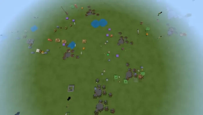 Destroyed world with blocks of luck