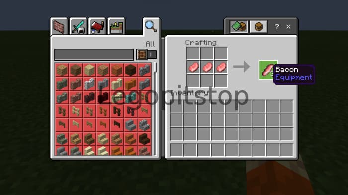 Bacon Crafting in Minecraft
