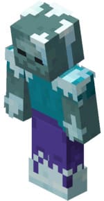 Frozen zombie in Minecraft