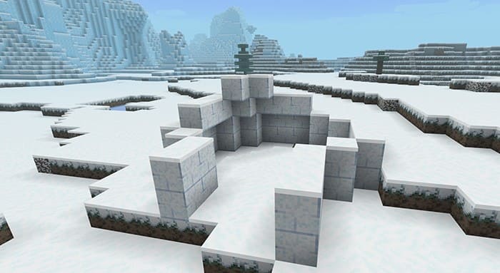 Destroyed igloo in Minecraft