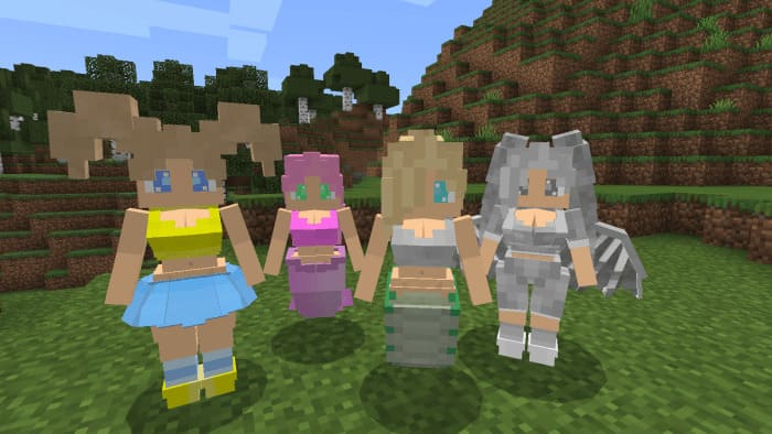 Humanized mermaids in Minecraft