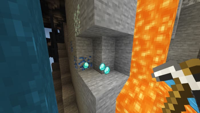 Fast diamond mining in Minecraft