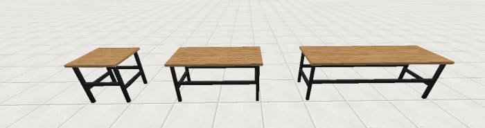 Wooden tables