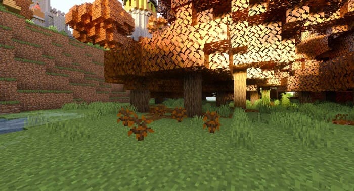 Autumn trees in Minecraft