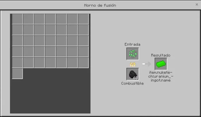 Crafting of uranium ingot