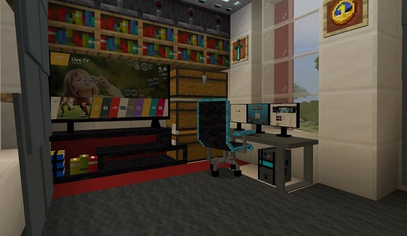 The interior of the game in Minecraft