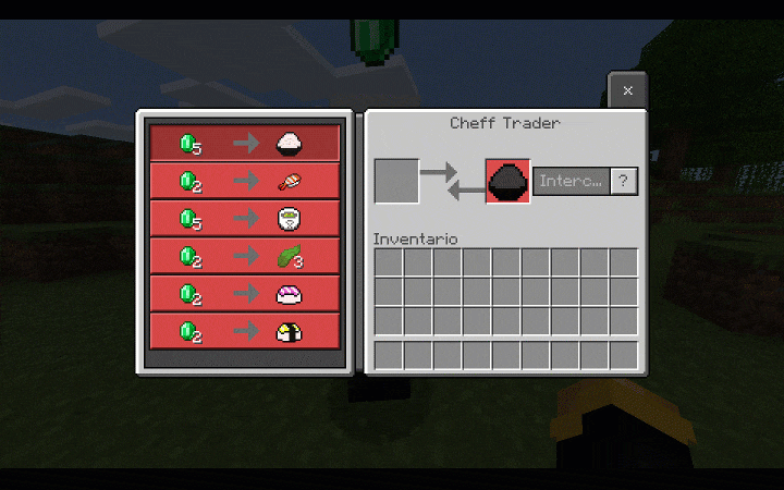 Animation of available trade items