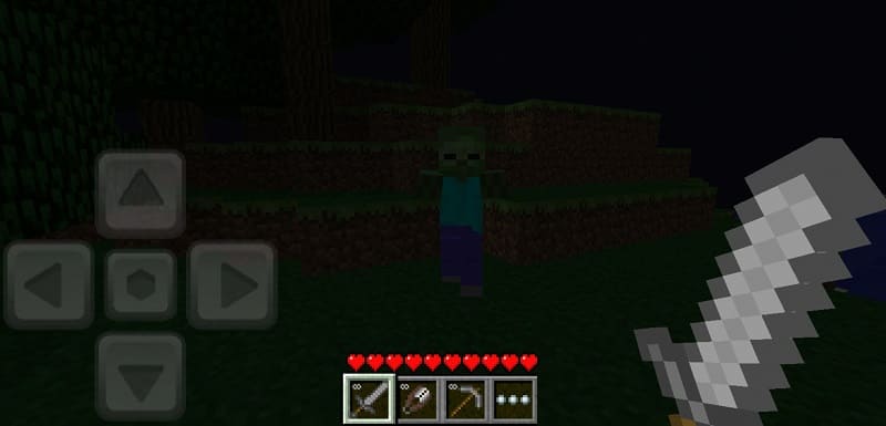 Night in Minecraft 0.2.0 and Zombies