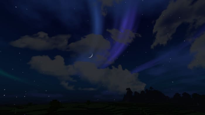 Ночное небо в Minecraft