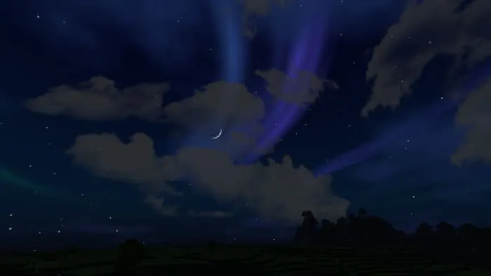 Night sky in Minecraft
