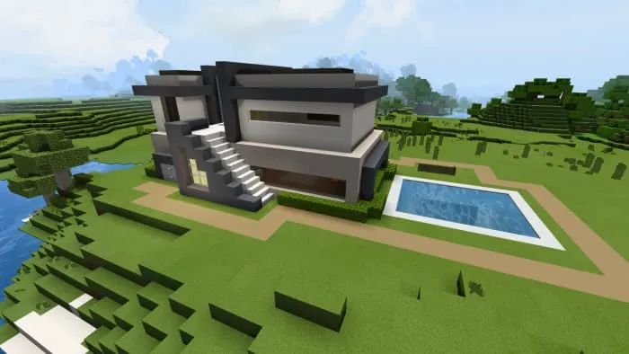 View of the house and courtyard