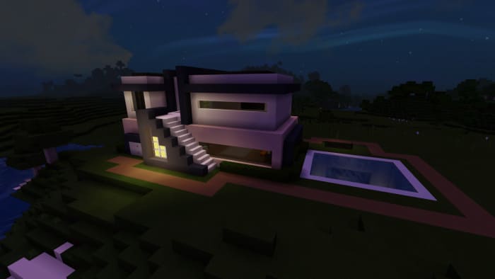 House at night on the map