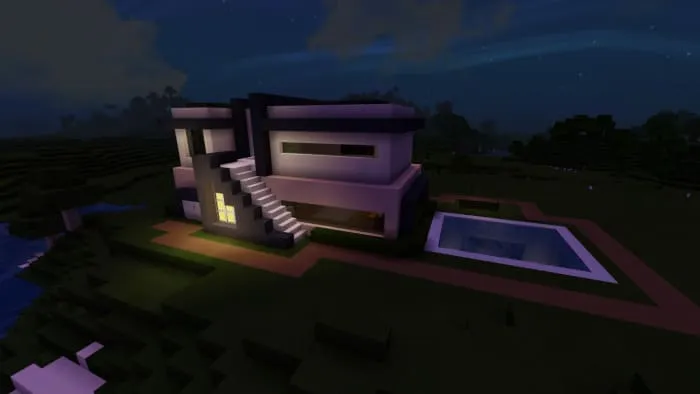 House at night on the map