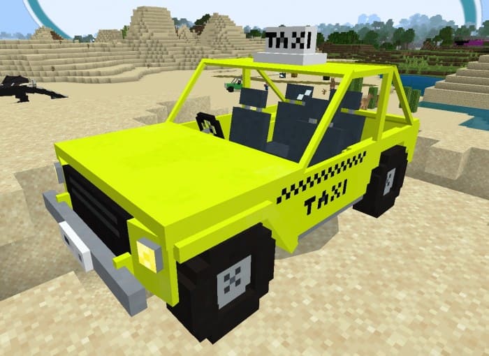 Автомобиль такси в Minecraft