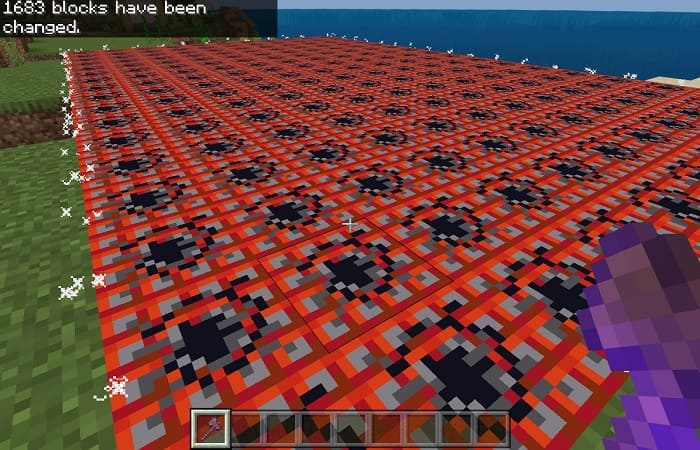 Filling the area with dynamite blocks
