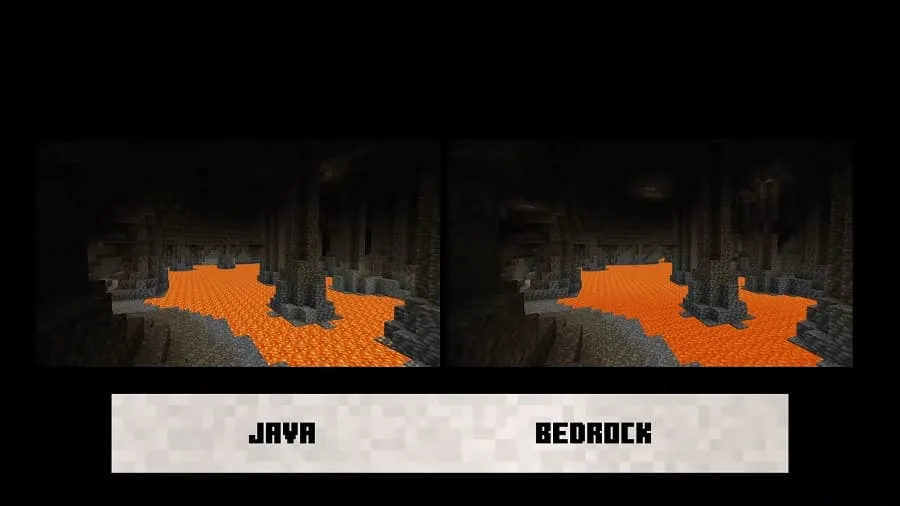 Comparison of caves in Minecraft Java and Bedrock