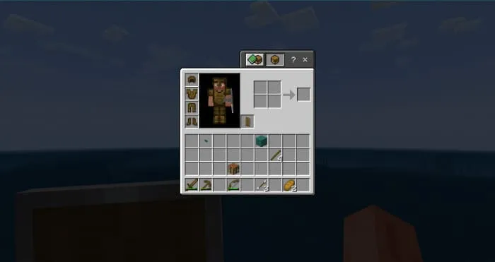 Type of wooden armor in inventory