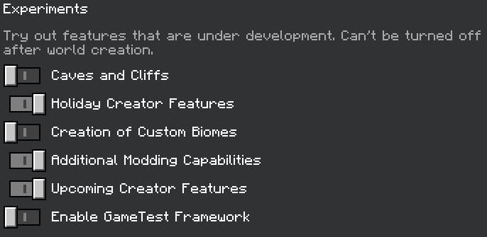 Activating features for the mod