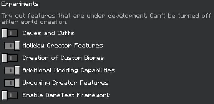 Activating features for the mod