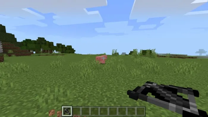 Viser crossbow in hand