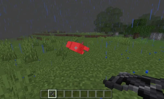 The crossbow shell hit the target