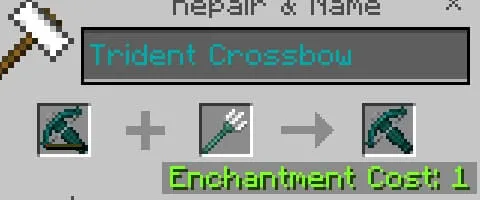 Repair of a crossbow with a trident