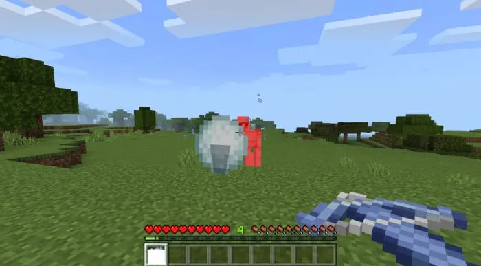 The snowball hit the golem