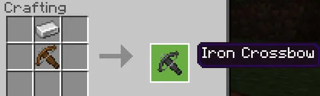 Crafting an iron crossbow