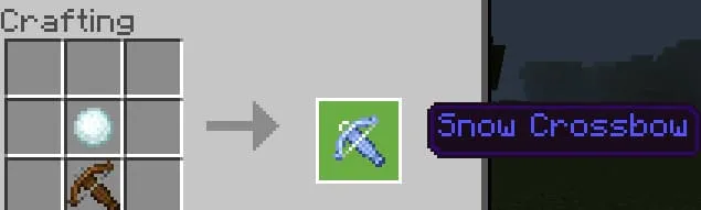 Crafting a snowball crossbow