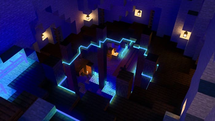 Neon cave in Minecraft