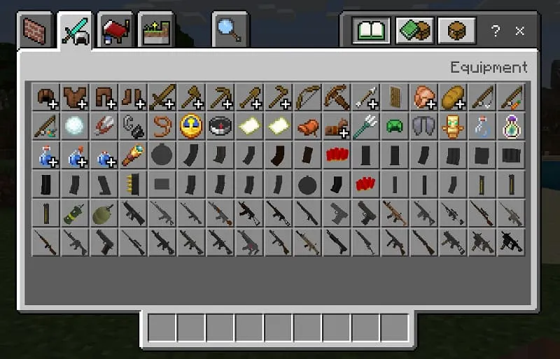 All guns in creative inventory