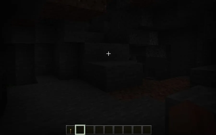 View of the dark cave