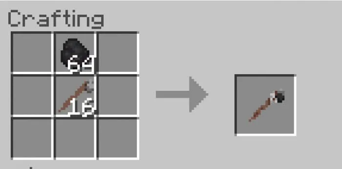 Crafting sticks with charcoal