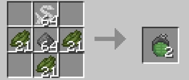 Crafting grenades in Minecraft