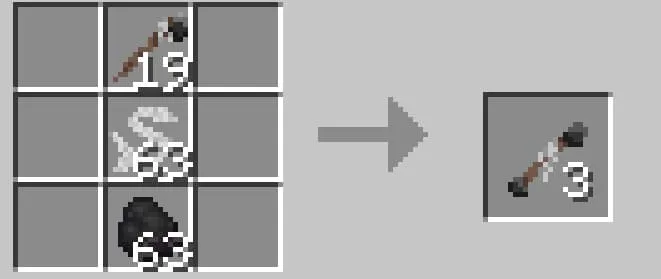 Crafting sticks with two coals