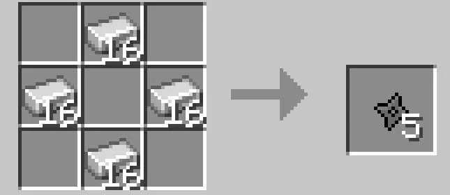 Crafting a shuriken in Minecraft