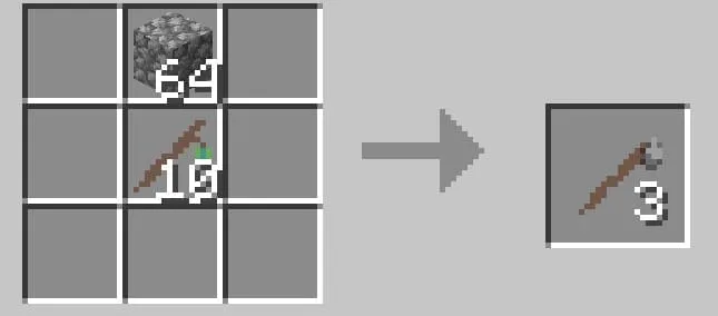 Crafting sticks with a stone